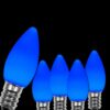 Wintergreen Lighting OptiCore C7 LED Blue Smooth/Opaque Christmas Light Bulbs (25-Pack)