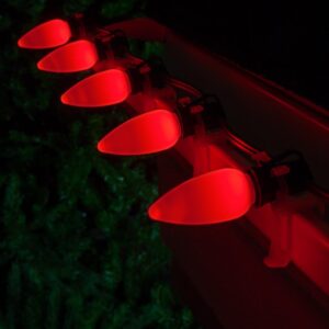Wintergreen Lighting OptiCore C9 LED Red Smooth/Opaque Christmas Light Bulbs (25-Pack)