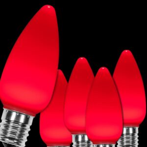 Wintergreen Lighting OptiCore C9 LED Red Smooth/Opaque Christmas Light Bulbs (25-Pack)