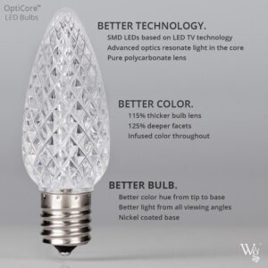 Wintergreen Lighting OptiCore C9 LED Gold Smooth/Opaque Christmas Light Bulbs (25-Pack)