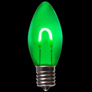 Wintergreen Lighting FlexFilament C9 LED Shatterproof Green Vintage Edison Christmas Light Bulbs (5-Pack)