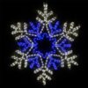 Wintergreen Lighting 28 in. 407-Light LED Blue and Cool White Hanging Snowflake with Star Center