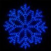 Wintergreen Lighting 24 in. 380-Light LED Blue 40 Point Hanging Snowflake Decor