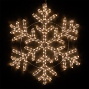 Wintergreen Lighting 24 in. 314-Light LED Warm White Hanging Snowflake Decor