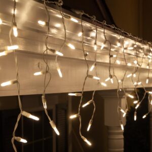 Wintergreen Lighting 7 ft. 70-Light M5 LED Warm White Twinkle Icicle Light Set
