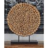LITTON LANE Round Teak Wood Stump Sculpture