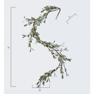 Worth Imports 4.25 ft. Green Leaves and White Berries Garland