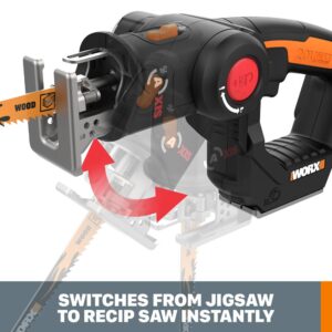 Worx POWER SHARE AXIS 20-Volt Lithium-Ion Convertible Jigsaw and Reciprocating Saw in One