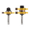Yonico Plywood Tongue and Groove 1/4 in. Plywood 1/4 in. Shank Carbide Tipped Router Bit Set (2-Piece)